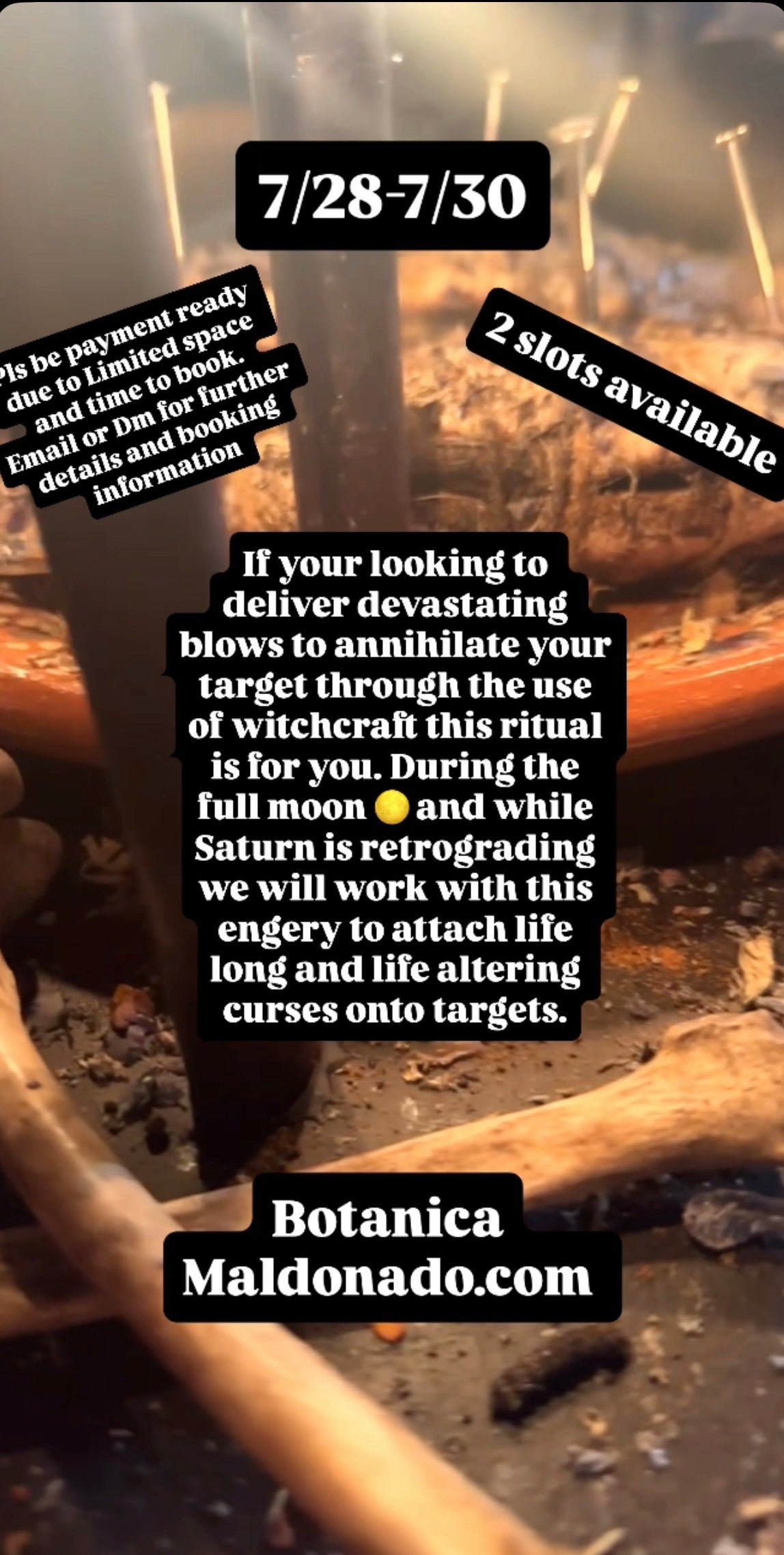 Saturn Retrograde/Full Moon Baneful Rite